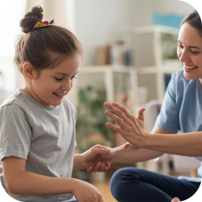 Evde pediatrik rehabilitasyon seansı