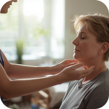 Evde yaşlı fizik tedavi seansı